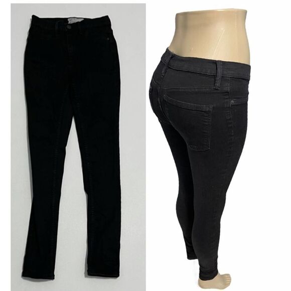 Free People Black Skinny Leg Jeggings Size 26 - Picture 1 of 13